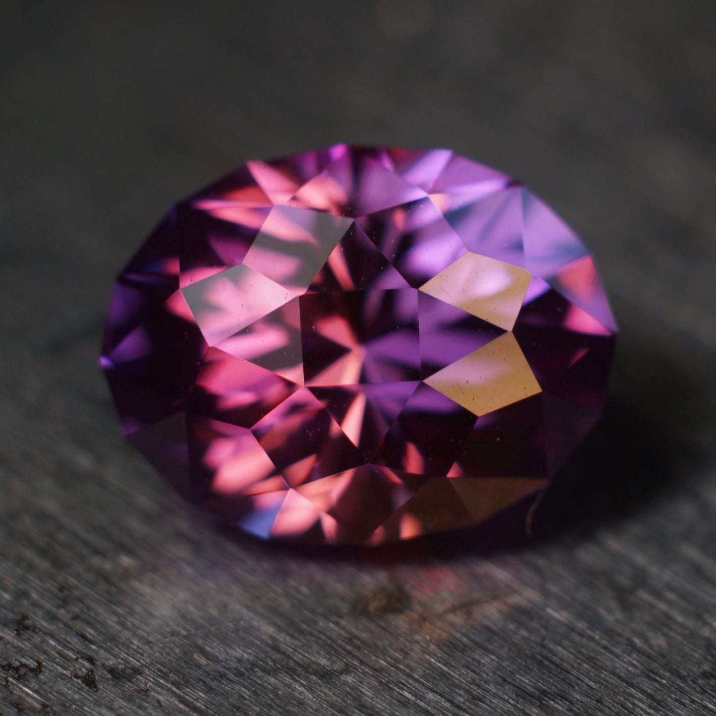 3.07 ct purple plum flame fusion sapphire